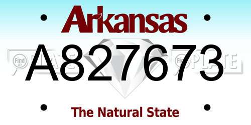 A827673 Arkansas License Plate