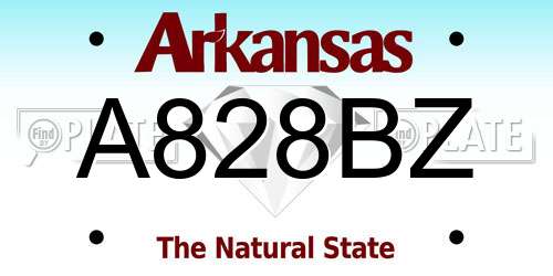 A828BZ Arkansas License Plate