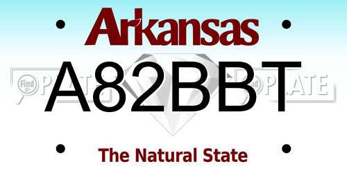 A82BBT Arkansas License Plate