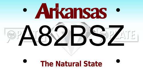 A82BSZ Arkansas License Plate