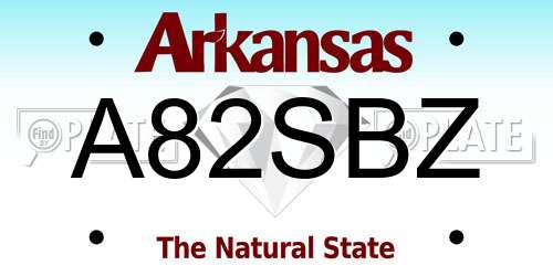 A82SBZ Arkansas License Plate