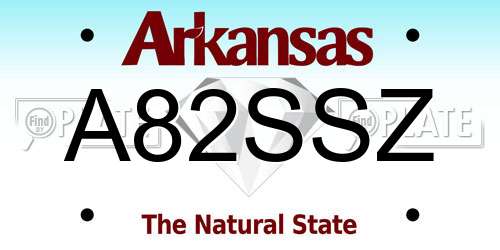 A82SSZ Arkansas License Plate