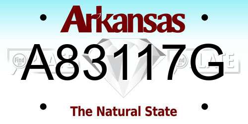 A83117G Arkansas License Plate