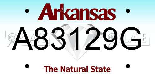 A83129G Arkansas License Plate