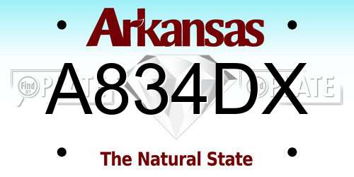 A834DX Arkansas License Plate