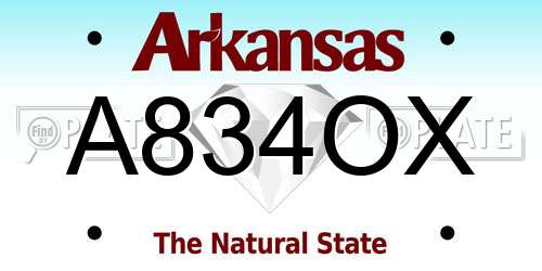 A834OX Arkansas License Plate