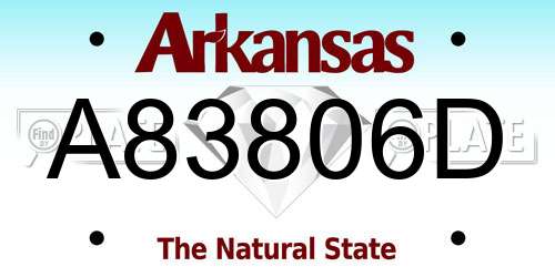 A83806D Arkansas License Plate