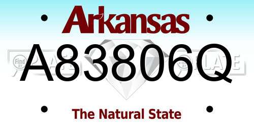 A83806Q Arkansas License Plate