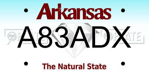 A83ADX Arkansas License Plate