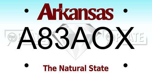 A83AOX Arkansas License Plate