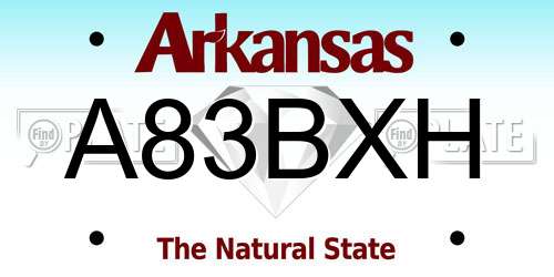 A83BXH Arkansas License Plate