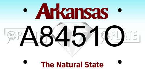 A8451O Arkansas License Plate