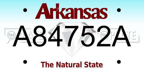 A84752A Arkansas License Plate