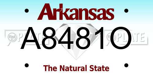 A8481O Arkansas License Plate