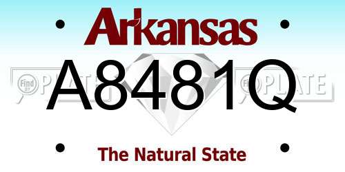 A8481Q Arkansas License Plate