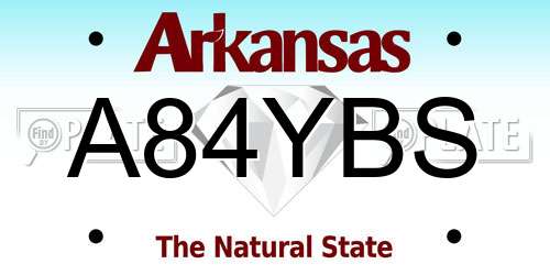 A84YBS Arkansas License Plate