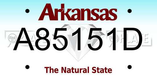 A85151D Arkansas License Plate