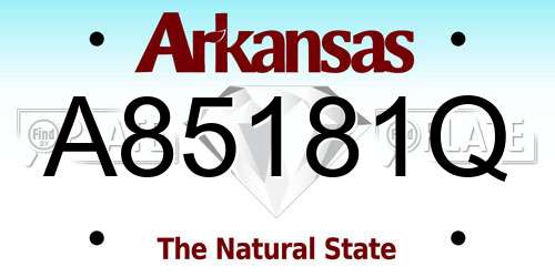 A85181Q Arkansas License Plate
