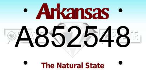 A852548 Arkansas License Plate
