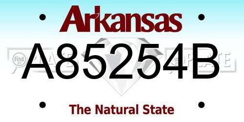 A85254B Arkansas License Plate