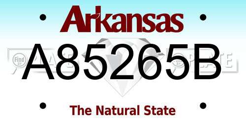 A85265B Arkansas License Plate