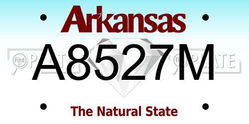 A8527M Arkansas License Plate