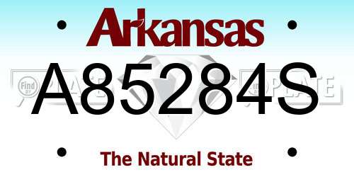 A85284S Arkansas License Plate