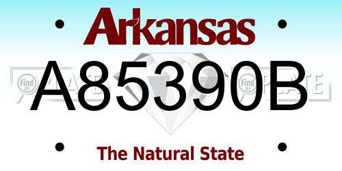 A85390B Arkansas License Plate