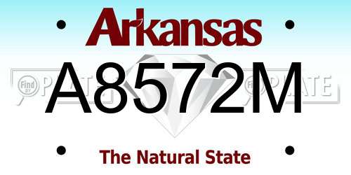 A8572M Arkansas License Plate