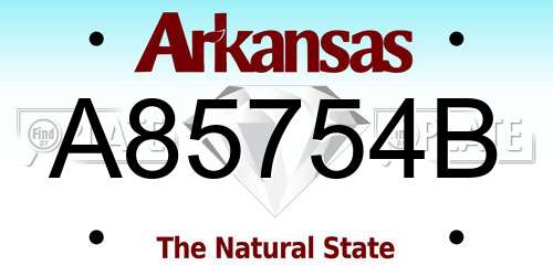 A85754B Arkansas License Plate