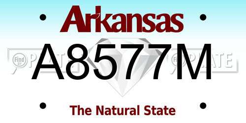 A8577M Arkansas License Plate