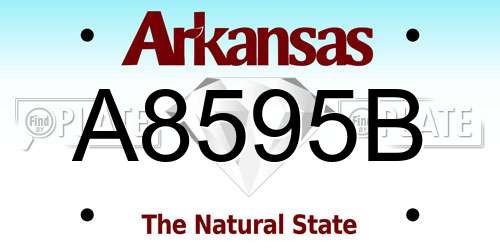 A8595B Arkansas License Plate