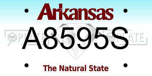 A8595S Arkansas License Plate