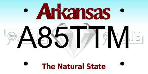A85TTM Arkansas License Plate