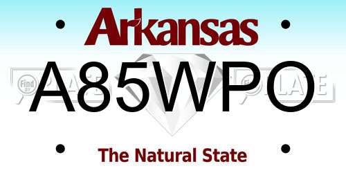 A85WPO Arkansas License Plate