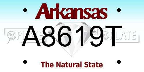 A8619T Arkansas License Plate