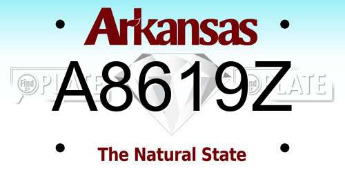 A8619Z Arkansas License Plate