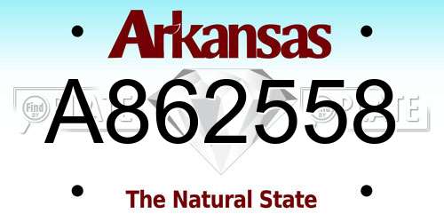 A862558 Arkansas License Plate