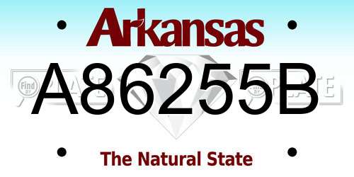 A86255B Arkansas License Plate