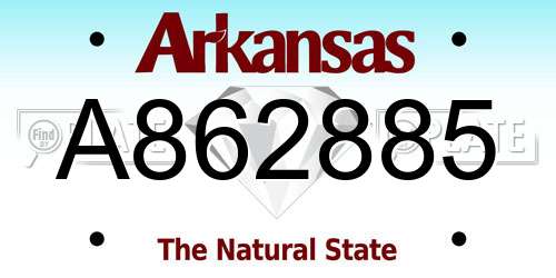 A862885 Arkansas License Plate