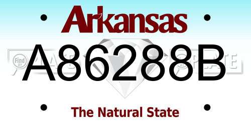A86288B Arkansas License Plate