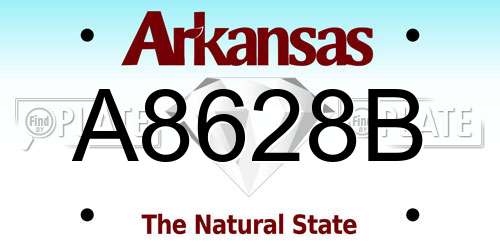 A8628B Arkansas License Plate