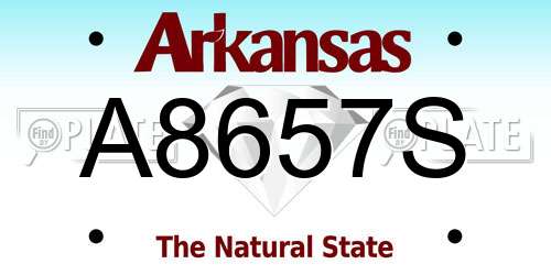 A8657S Arkansas License Plate