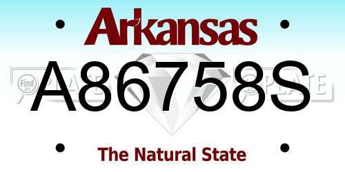 A86758S Arkansas License Plate