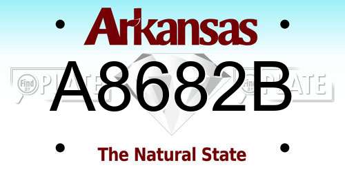 A8682B Arkansas License Plate