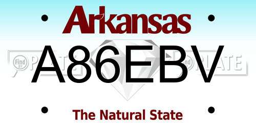 A86EBV Arkansas License Plate