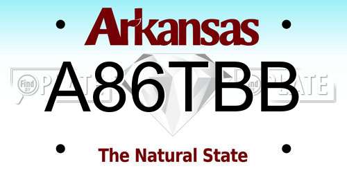 A86TBB Arkansas License Plate