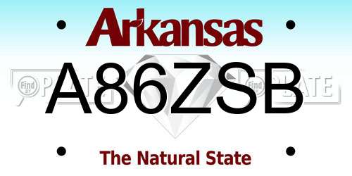 A86ZSB Arkansas License Plate