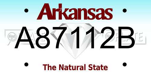 A87112B Arkansas License Plate