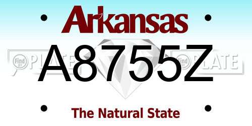 A8755Z Arkansas License Plate